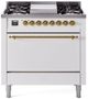 Ilve® Nostalgie II Series 36" White Pro Style Dual Fuel Range-0