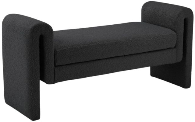Meridian Furniture Stylus Black 51" Upholstered Bench-0