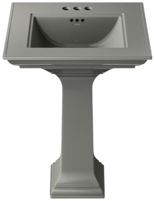 Kohler Memoirs® Stately Thunder Grey 25" Centerset Rectangular Pedestal Bathroom Sink-1