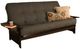 Kodiak Furniture Phoenix Linen Charcoal/Espresso Queen Futon with Mattress-0