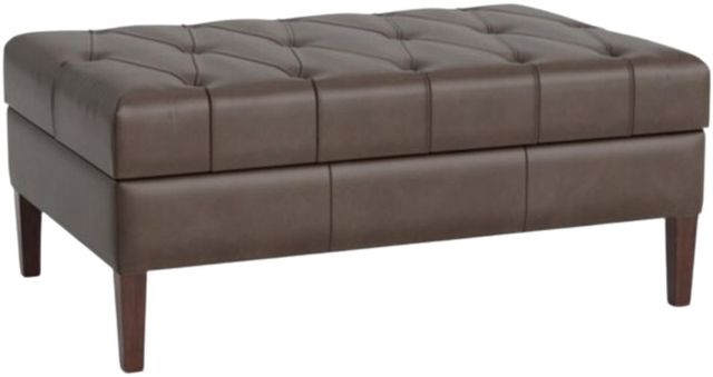 Bassett® Furniture Customizable Dover Sable 45" Rectangle Tufted Leather Ottoman-0