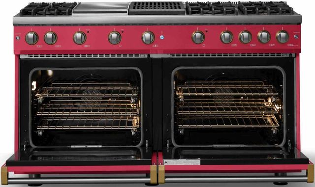 Viking® 5 Series 60" Valentine Pro Style Gas (NG) Range with Brushed Brass Trim-1