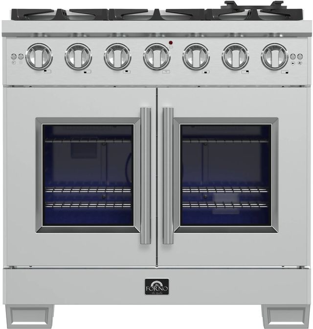 FORNO® Capriasca 36" Stainless Steel Pro Style Gas Range-0