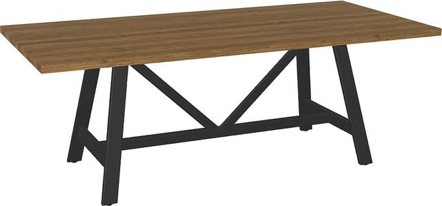 Amisco Customizable Octavia Solid Ash Rectangular Dining Table Top with Metal Base-1