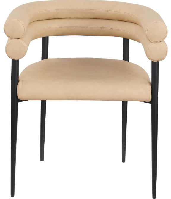 Meridian Furniture Lavina Tan/Black Vegan Leather Upholstered Dining Chair-1