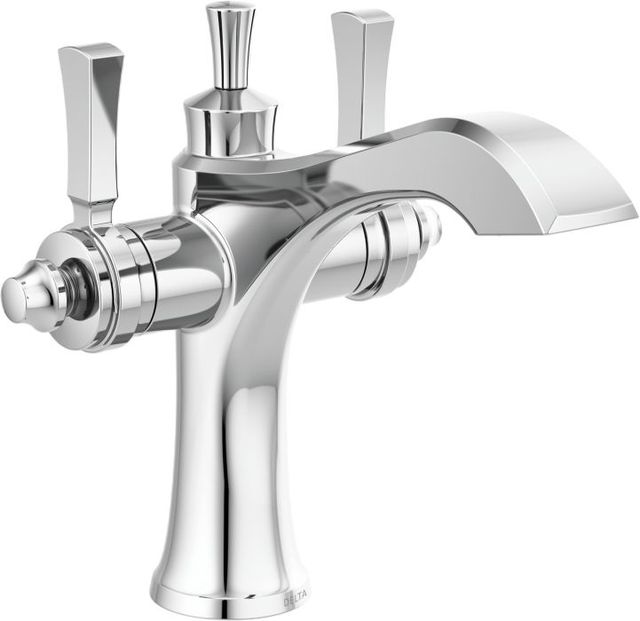 Delta Dorval® Chrome 2-Handle Single Hole Monoblock Bathroom Faucet-0