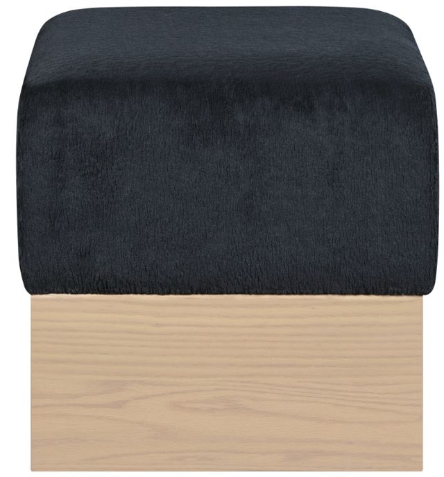 Meridian Furniture Havre Black/Natural Upholstered Ottoman-2