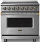Viking® 5 Series 36" Stainless Steel Pro Style Induction Range with Brushed Brass Trim-0