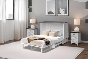 Cottage Creek Furniture Tuscan Distressed White/Brown Queen Sleep Cabinet