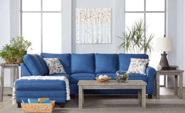 Hughes Furniture® 3700 2-Piece Jitterbug Denim Left-Arm Facing Sectional and Chaise-1