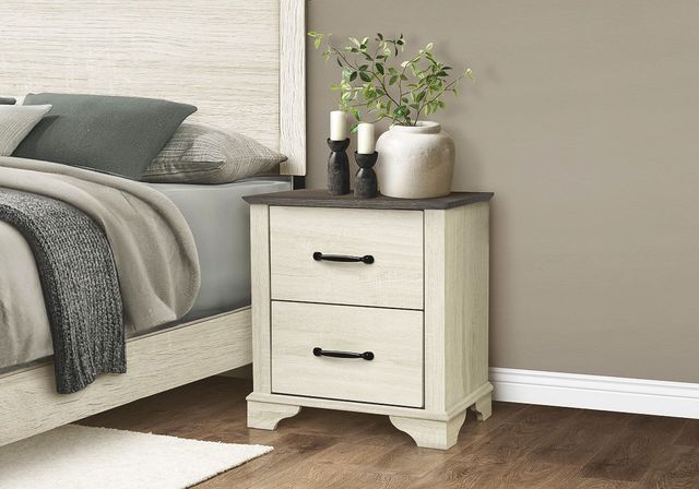 Monarch Specialties Inc. Bleached Oak/Rustic Oak Nightstand-2