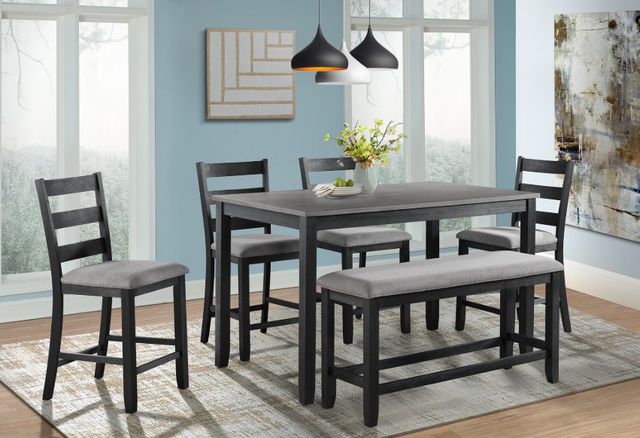 Elements International Martin Black/Gray Counter Side Chair-3