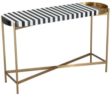 Zuo® Modern Saber Zebar Console Table with Brushed Metal Base-0