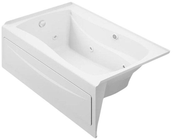 KOHLER® Mariposa® White 60" x 36" Alcove Whirlpool Bath - Left Drain-0