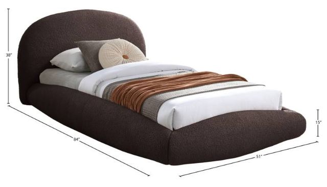 Meridian Furniture Genesis Brown Twin Upholstered Floating Panel Bed-3