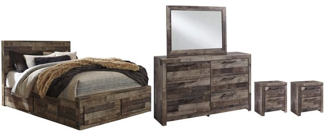 Benchcraft® Derekson 5-Piece Multi Gray Full Panel Storage Bed Set-0
