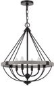 Cal® Lighting & Accessories Somersworth Black/White Washed Metal Chandelier-0