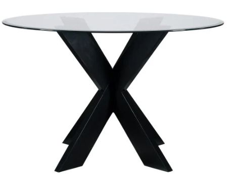 Powell® Auden Glass Top Dining Table with Black Base-1