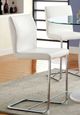 Furniture of America® Lodia 2-Piece Chrome/White Counter Chair Set-0