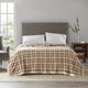 Olliix by True North by Sleep Philosophy Micro Fleece Tan Plaid Full/Queen Blanket-2