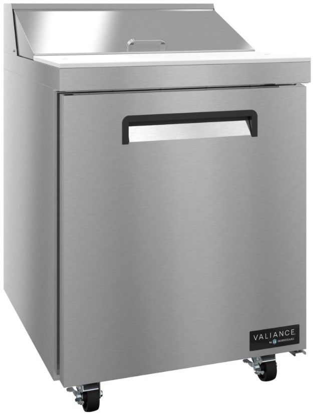 Hoshizaki Valiance® 27" 6.33 Cu. Ft. Stainless Steel Single Section Sandwich Prep Table Refrigerator with Stainless Door-1
