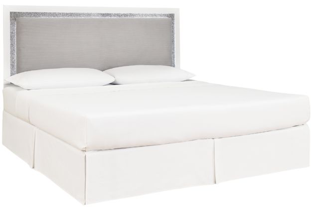 Signature Design by Ashley® Raechalla Gray/White King Upholstered Panel Headboard-2