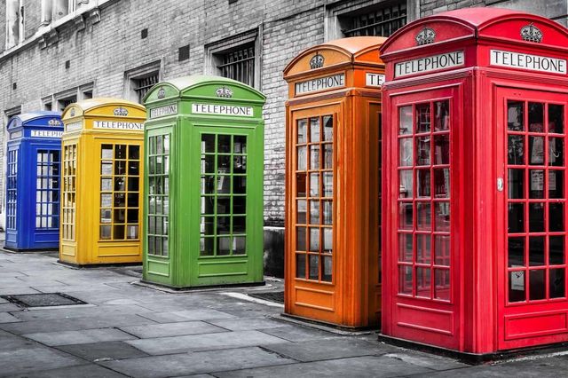 Classy Living Phone Booths in Color Wall Art-0