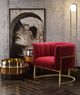 TOV Furniture Magnolia Hot Pink Velvet Chair with Gold Base-3
