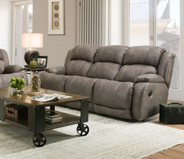 HomeStretch Denali Gray Double Manual Reclining Sofa-1