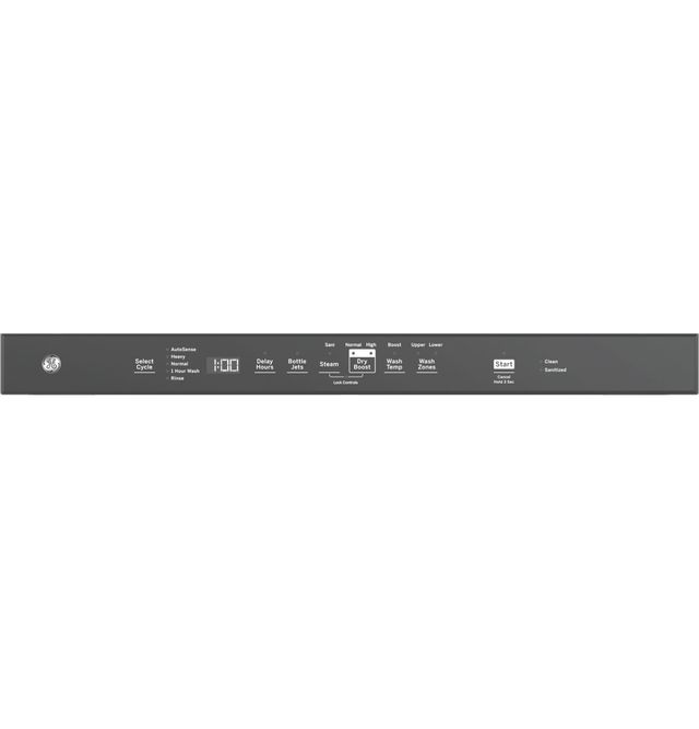 GE® ENERGY STAR® 24" Black Top Control Built-In Dishwasher with Sanitize Cycle-4
