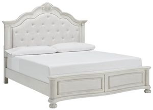 Benchcraft® Montelaine Antique White California King Upholstered Panel Bed