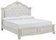 Benchcraft® Montelaine Antique White California King Upholstered Panel Bed-0