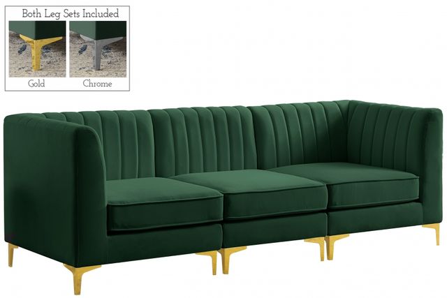 Meridian Furniture Alina Green Velvet Modular Sectional-0