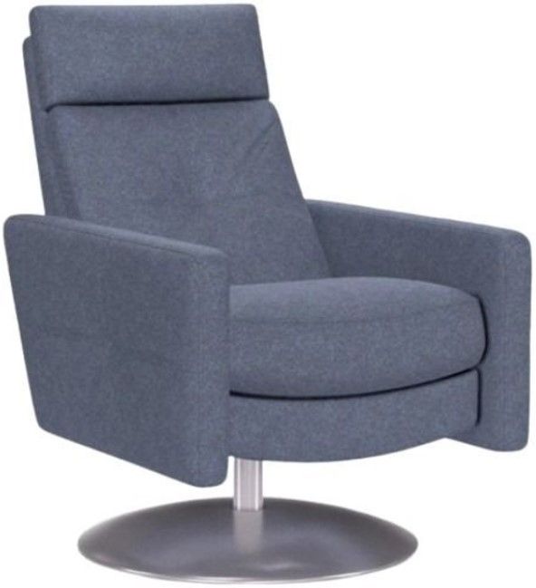 American Leather® Customizable Rainier Fabric Manual Swivel Recliner-0