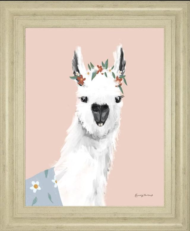 Classy Art Delightful Alpacas I by Becky Thorns Wall Art-0