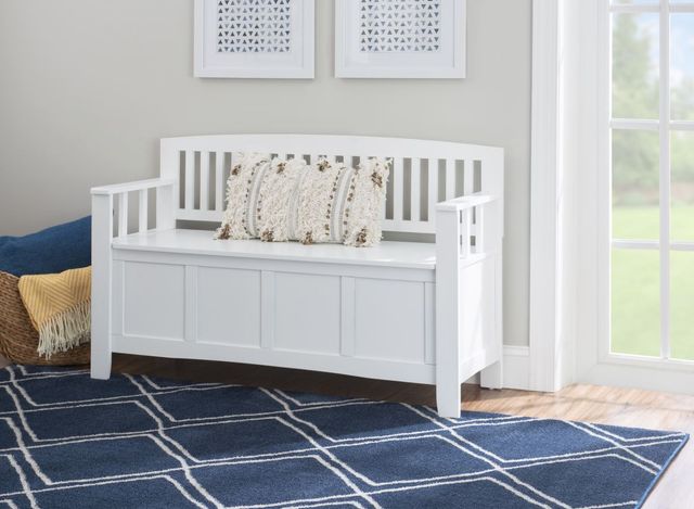 Linon Cynthia White Storage Bench-1