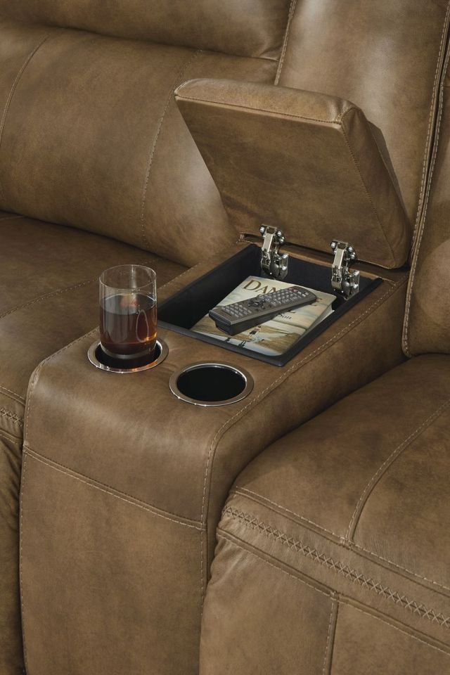 Signature Design by Ashley® Game Plan Caramel Power Reclining Loveseat-2