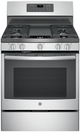 GE® 30" Free Standing Gas Convection Range-Stainless Steel-0