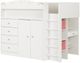 South Shore Tiara Pure White Twin Loft Bed with Desk-0