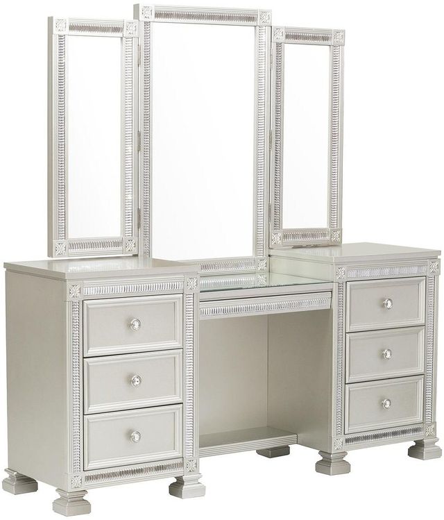 sachin and babi light blue dress Homelegance Mayville Collection Dresser & Mirror in Grey