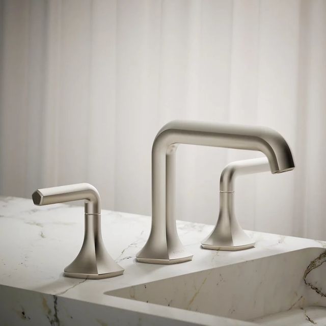 KOHLER® Occasion® Vibrant Brushed Nickel Bathroom Sink Faucet Spout with Straight Design-3