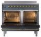 Ilve® Nostalgie II Noblesse 40'' Blue Gray Pro Style Induction Range with Brass Trim-1