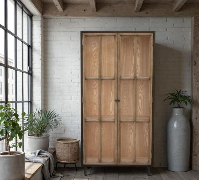 Nest Home Collections Camden Espresso/Natural Doors Tall Cabinet-1
