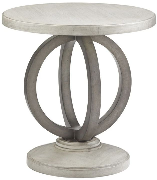 Lexington Home Oyster Bay Hewlett White Side Table with Gray Base-0