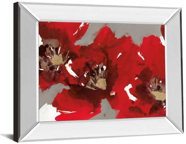 Classy Art Passion for Poppies l by N. Barnes Mirror Framed Wall Art-1
