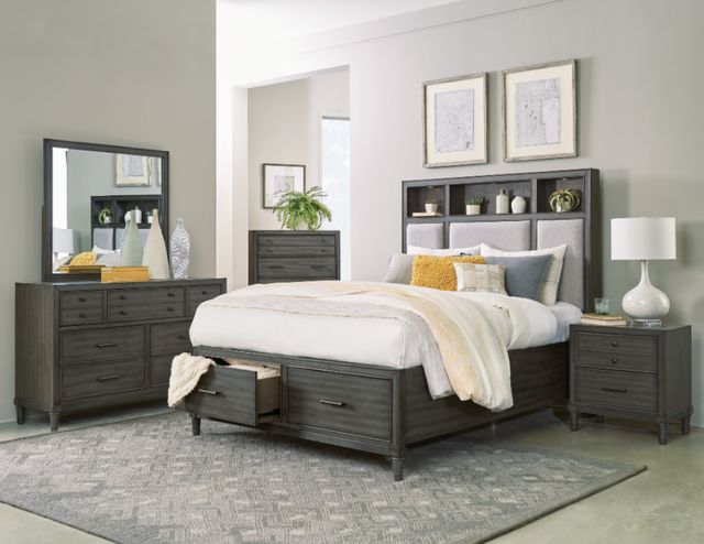 Homelegance® Wittenberry Gray King Upholstered Platform Bed-1