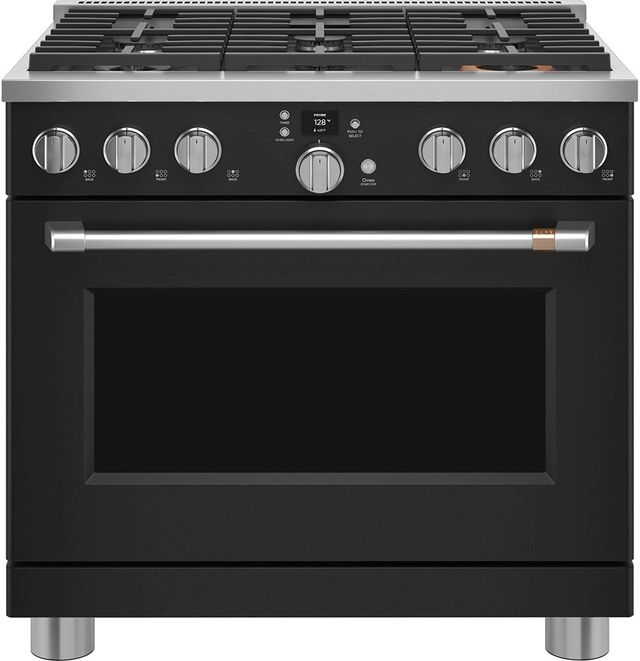 Café™ 36" Matte Black Pro Style Dual Fuel Range-0