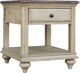 Cottage Creek Furniture Brockton Brown End Table with Off-White Base-0