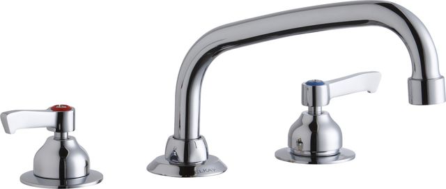 Elkay Chrome 8" Centerset Concealed Deck Faucet with Lever Handle-0