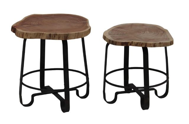 Jaipur Furniture 2-Piece Lena Brown Accent Table-0